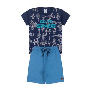 Conjunto Masculino Marinho Ir Ao Espaço em Oferta na Shopee