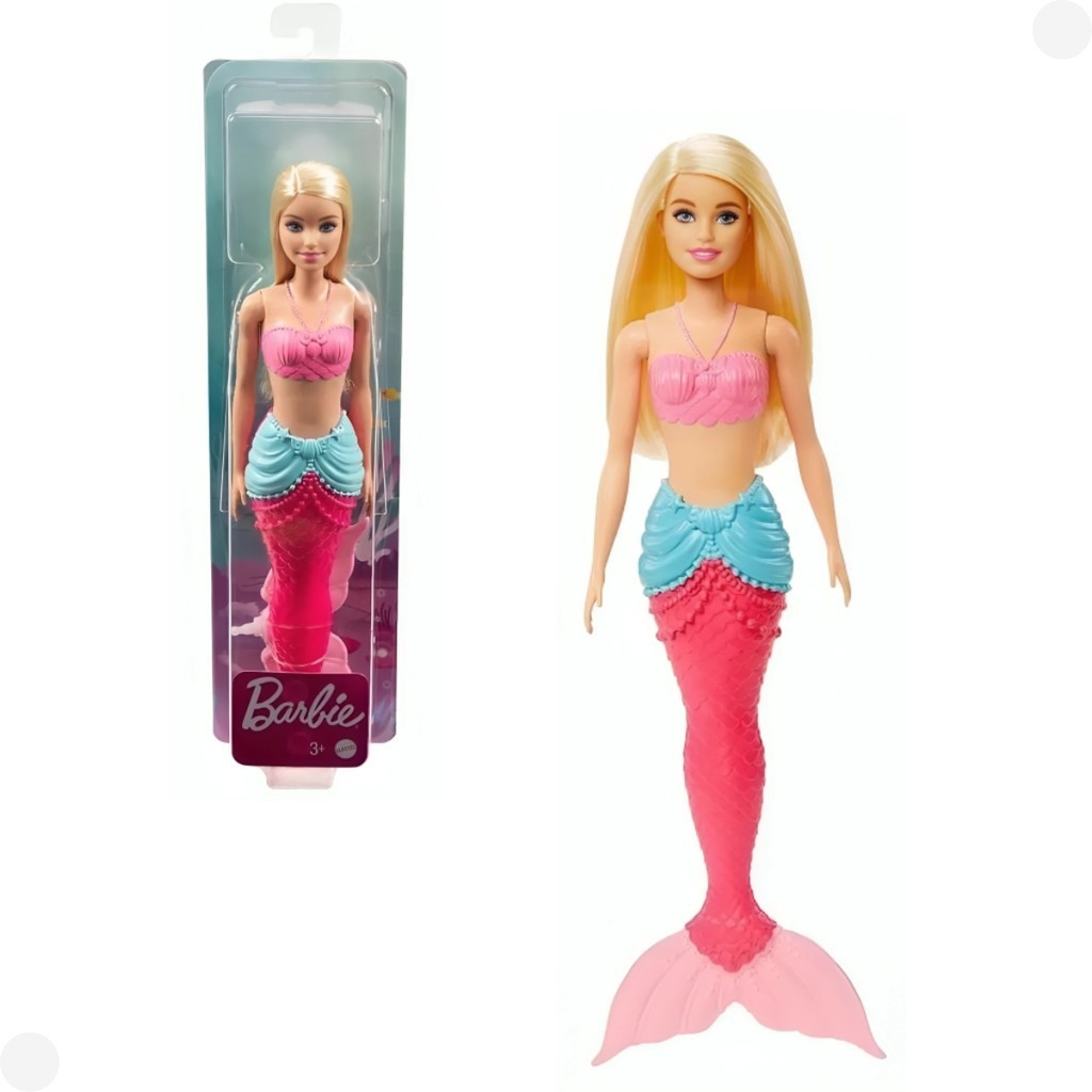 Barbie Sereia Boneca Loira com Cauda Rosa e Azul Dreamtopia HGR04 - Mattel
