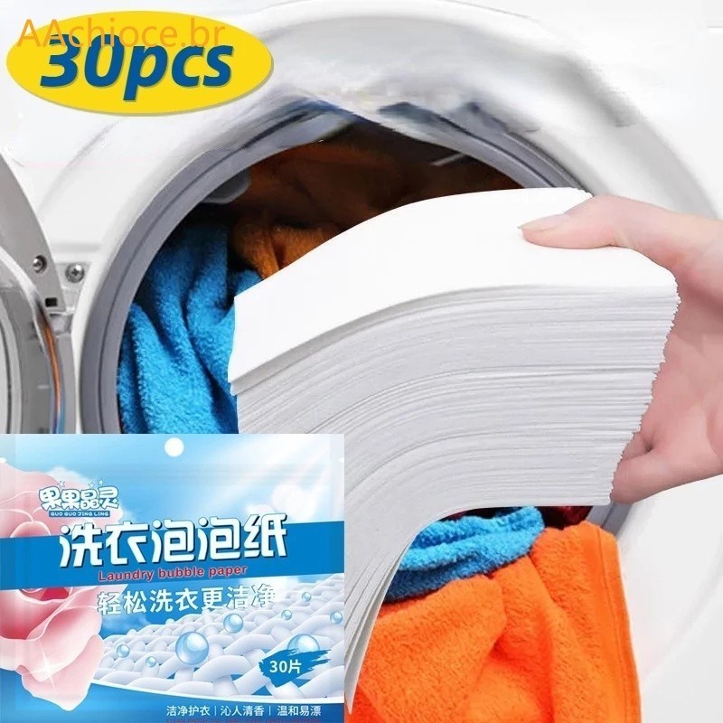 30Pcs Detergentes Para Lavanderia Pastilhas Roupa Infantil Pó De Lavagem Concentrado Forte De Limpeza Profunda Máquina De Lavar