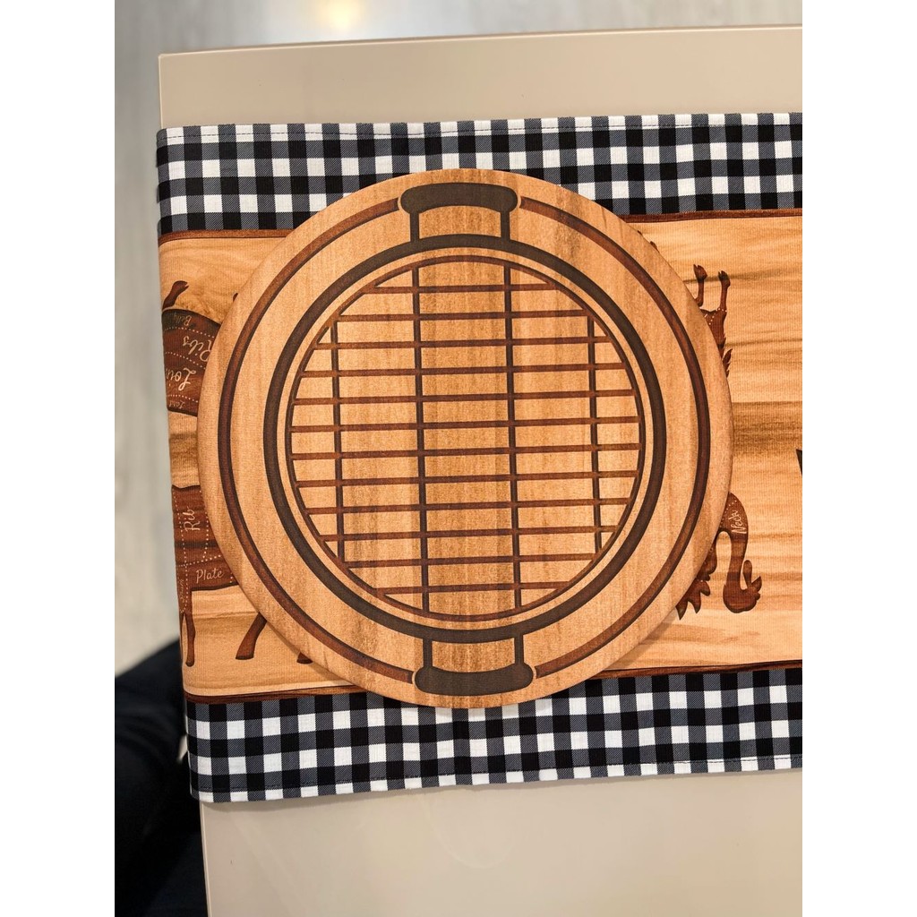 Kit 2 Capas para Sousplat Churrasco BBQ 35x35 Mesa Posta Belchior