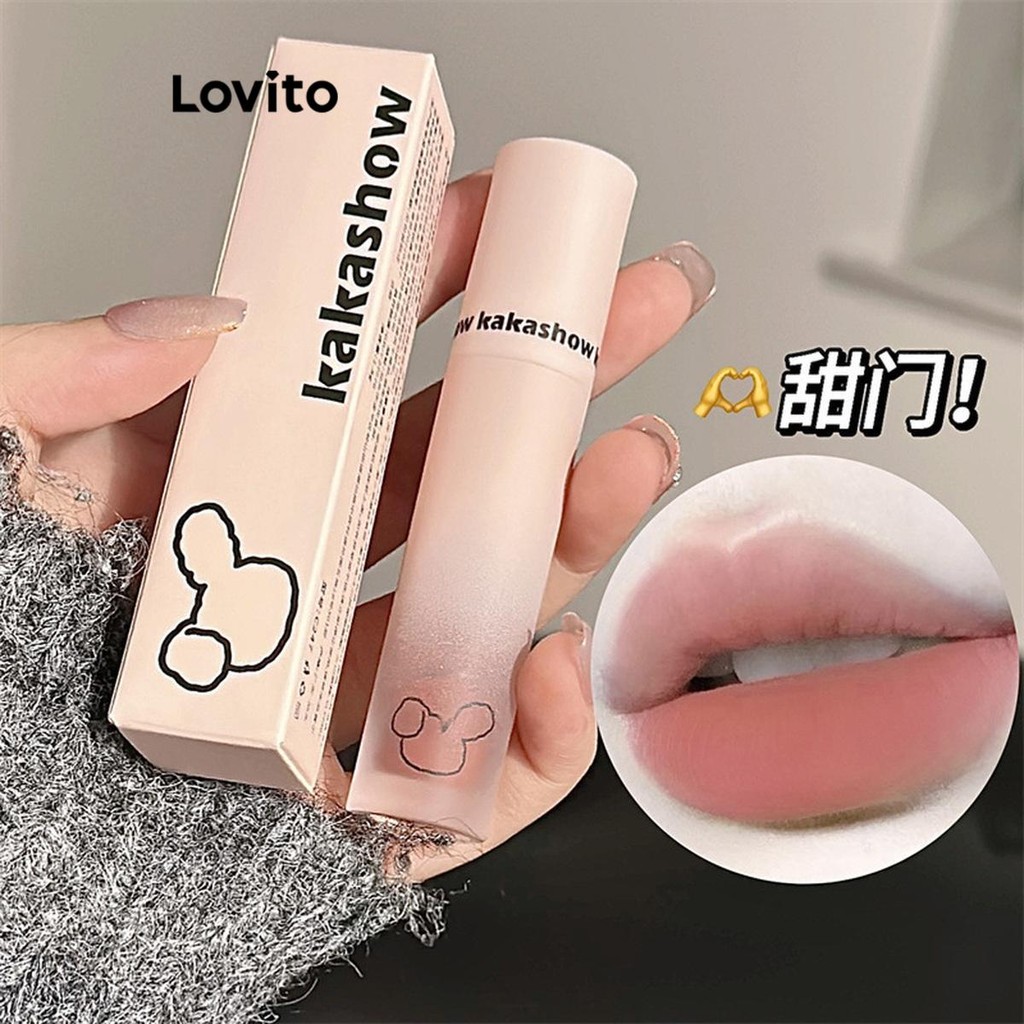 Lovito Batom à prova d'água bonito de desenvolvimento de cor lisa para mulheres LFA44251 - Beauty