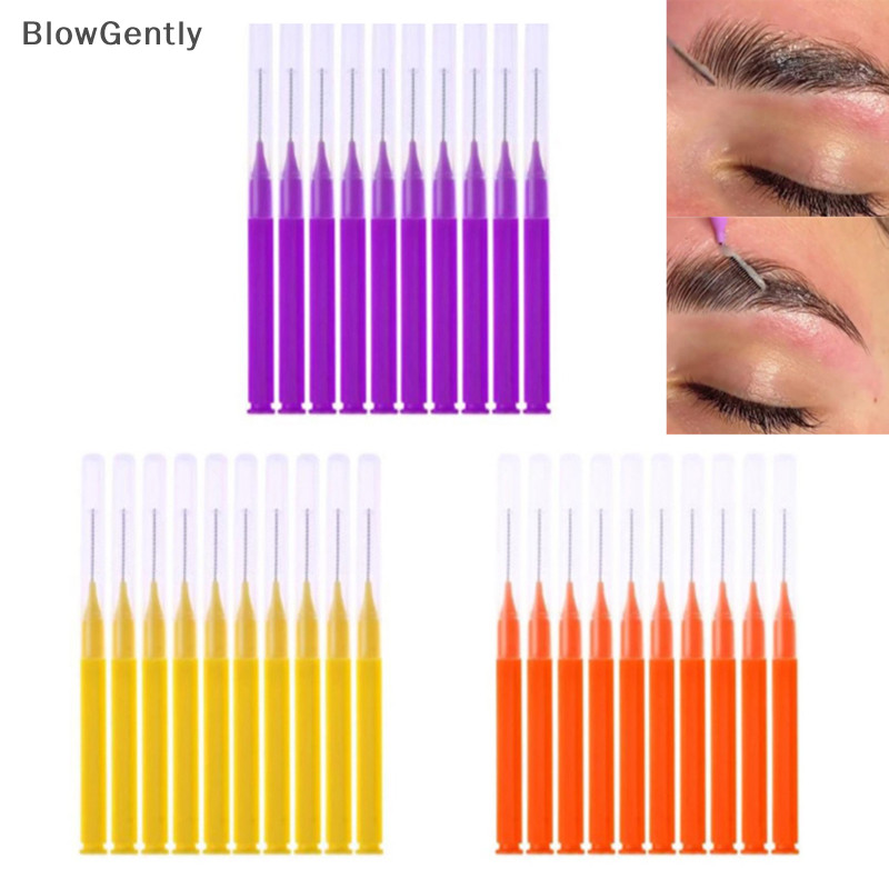 BlowGently 10pcs Aplicadores De Microescova Extensões De Cílios Pincel De Limpeza De Cola BG NOVEL