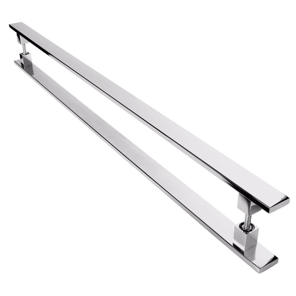 Puxador Inox Para Porta Pivotante Madeira Vidro 80 cm