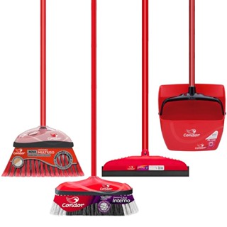 Kit Limpeza 1 Vassoura Varre Muito Interna 1 Varre Fácil 1 Rodo 30cm 1 Pá Caçamba Grande Q...