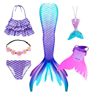 Fato De Banho De Cauda De Sereia Para Meninas Kids Swimming Mermaid Tails Fantasia De Praia Crianças Cosplay em Oferta na Shopee
