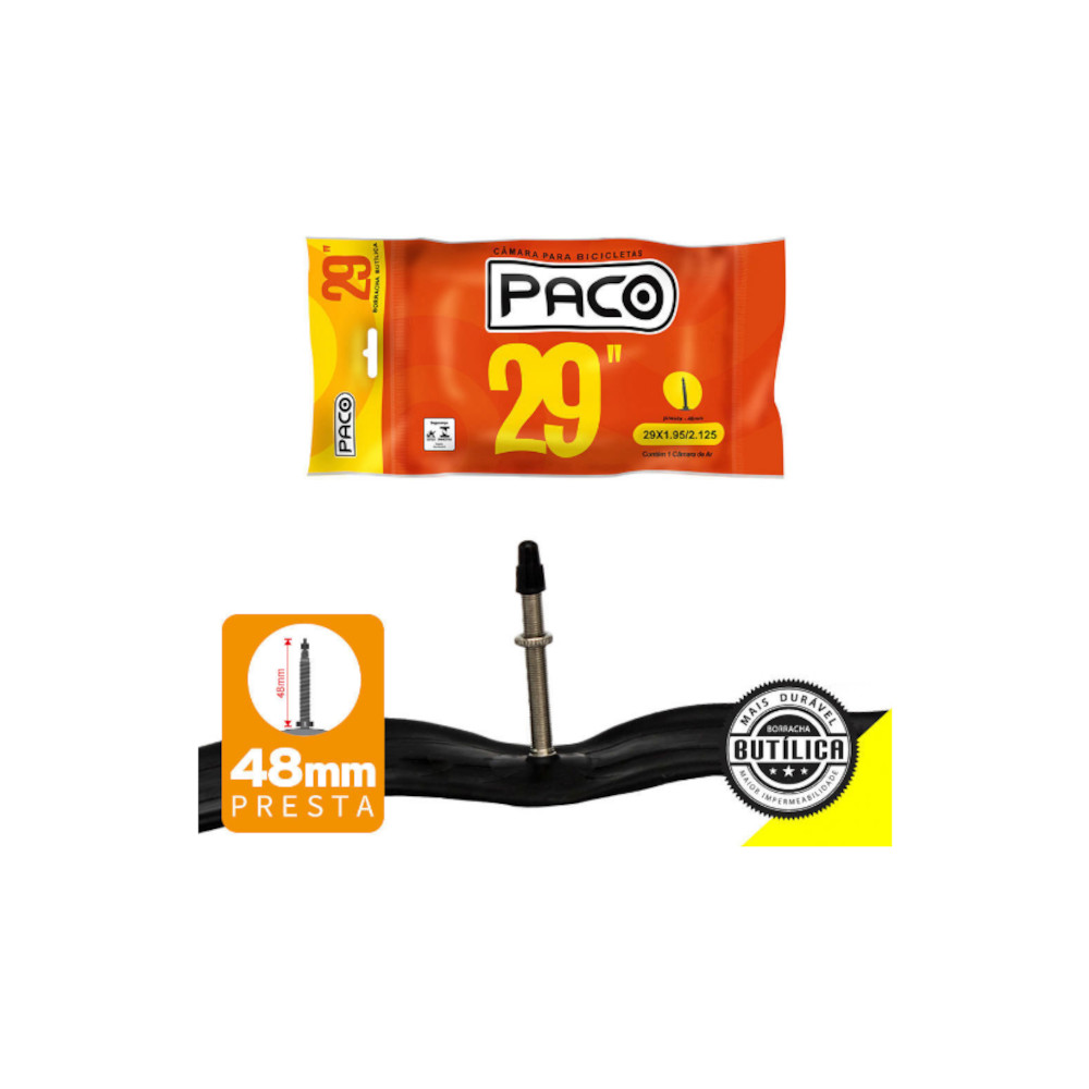 CÂMARA DE AR 29 BICICLETA 29 X 1.95 /2.125 VÁLVULA PRESTA em Oferta na Shopee