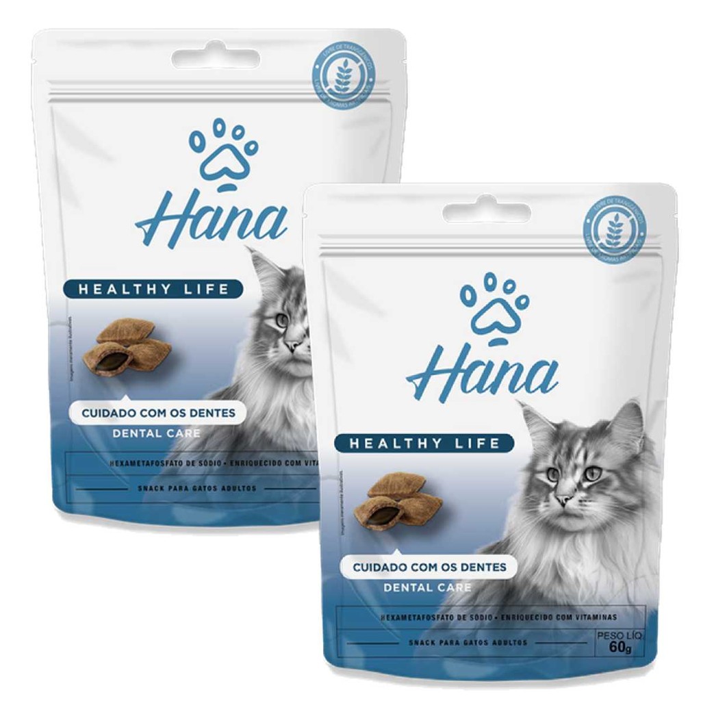 Petisco Snack Hana Gato Adulto Dental 60g kit 2un