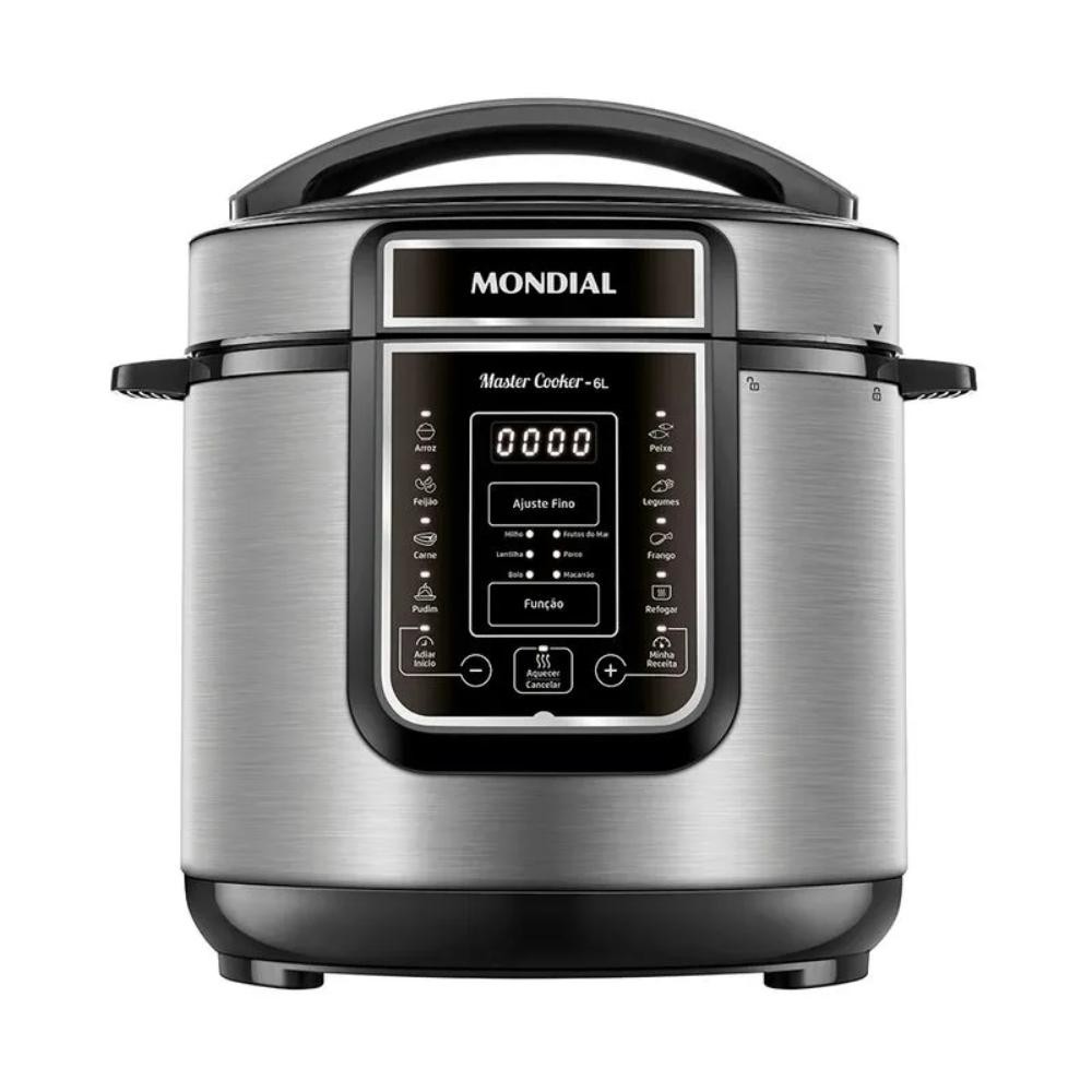 Panela de Pressão Elétrica 6L Digital Master 1000W Mondial Cooker PE-60-6L-I Preto/Inox 127V em Oferta na Shopee