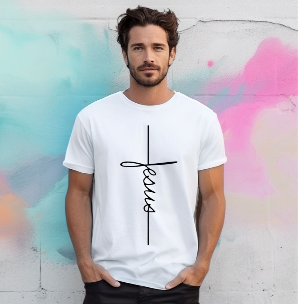 camiseta camisa Jesus 100% Algodão Premium em Oferta na Shopee