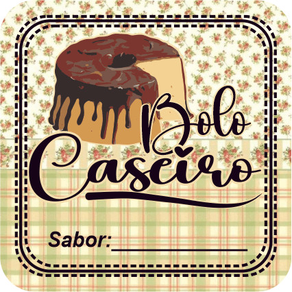 50 100 150 200 UNIDADES ADESIVO ETIQUETA TAG EMBALAGEM QUADRADO 3,5CMX3,5CM BOLO CASEIRO GOURMET  MODELO 14 A PROVA DE AGUA  AUTO ADESIVA UNIDADES PARA EMBAGENS CAIXAS SAQUINHO PAPEL TERMICO POTES E POTES DE GELADEIRA