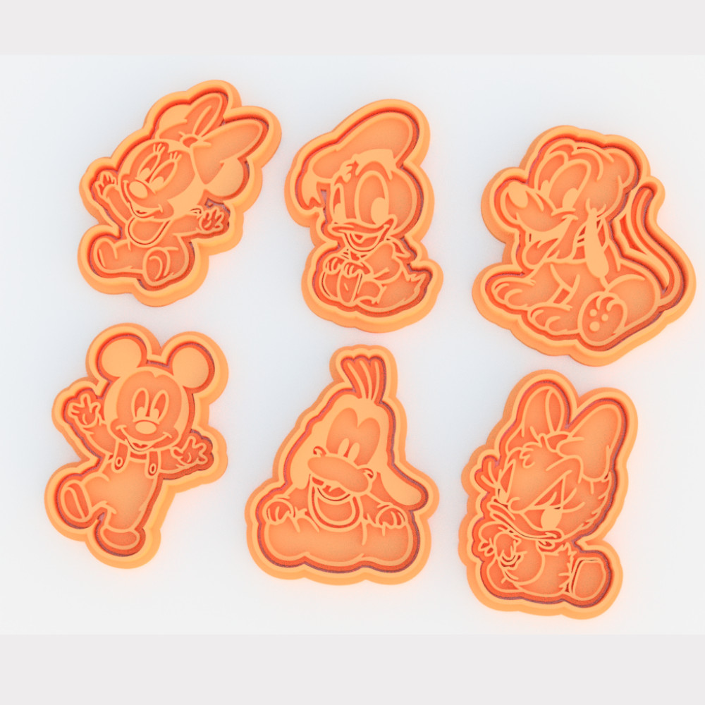 Cortador Biscoito Molde Forma MICKEY MINNIE DISNEY PATO PATETA Marcador Carimbo Pasta Americana Massa Impressao 3d
