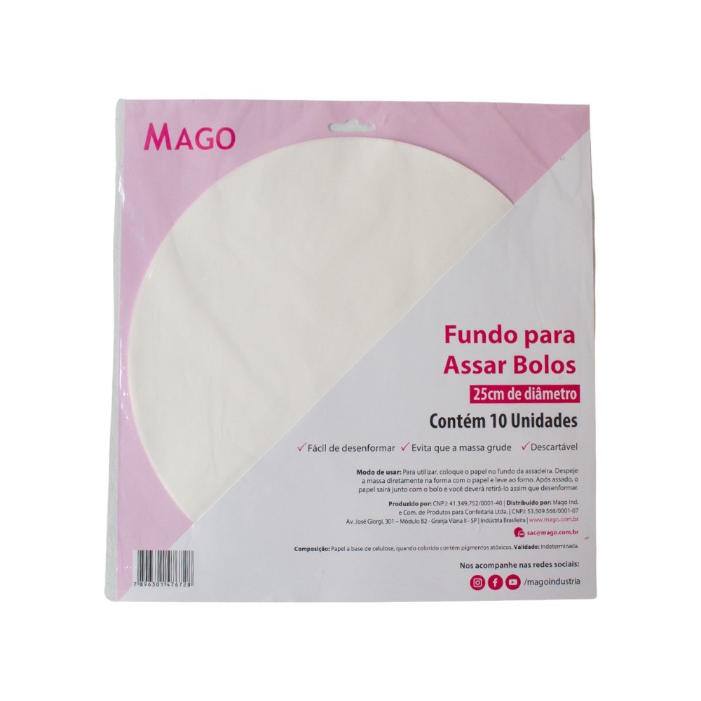 Fundo para Assar Bolos - 25cm - 10 unidades - Mago - Rizzo em Oferta na Shopee