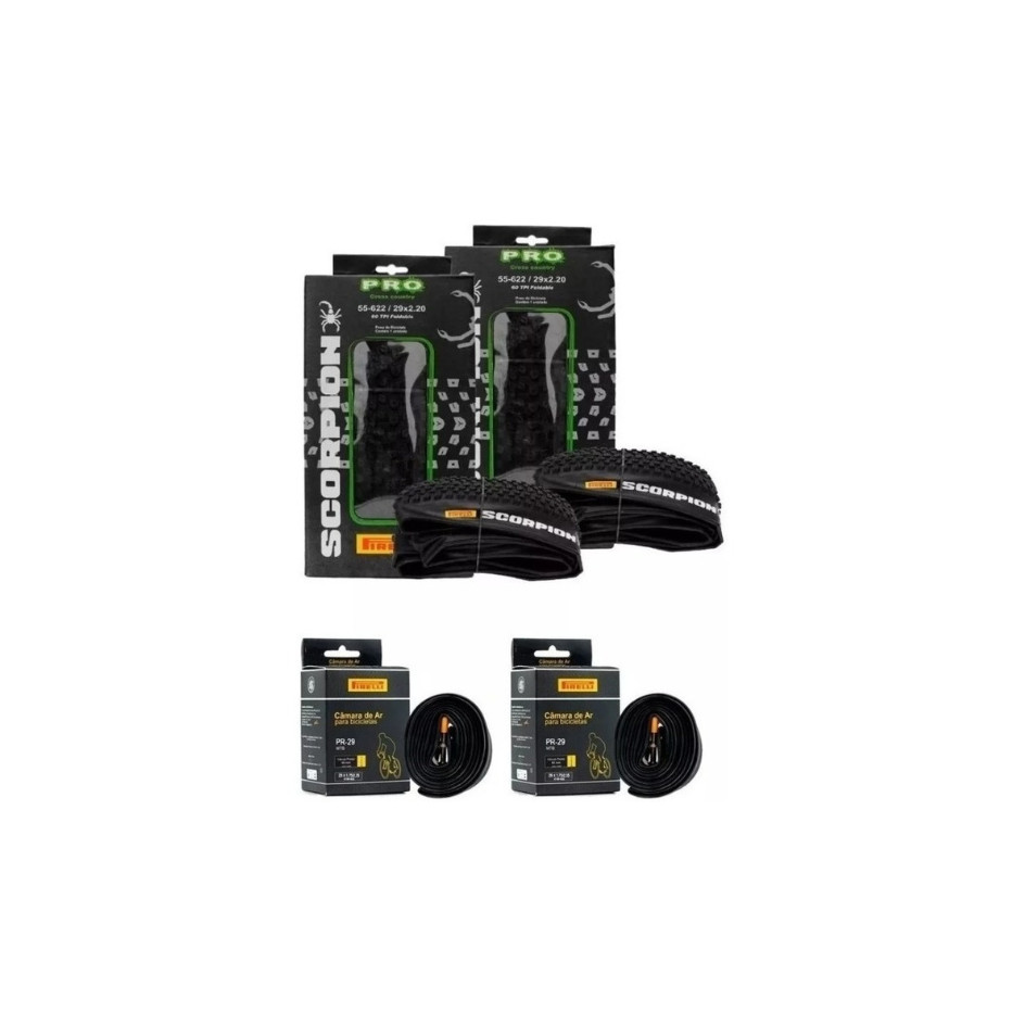 Par Pneu Pirelli 29 X 2.20 Scorpion Pro Kevlar + 2 Câmaras