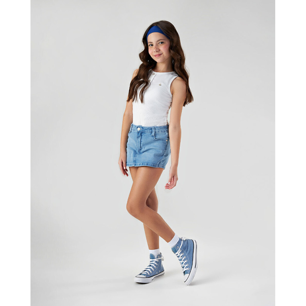 Short Saia Jeans Com Elastano Nina Go!