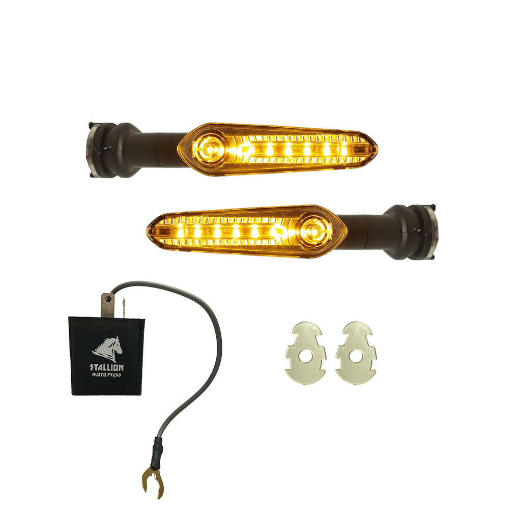 Par Piscas Seta LED Com Relé Encaixe Yamaha Universal