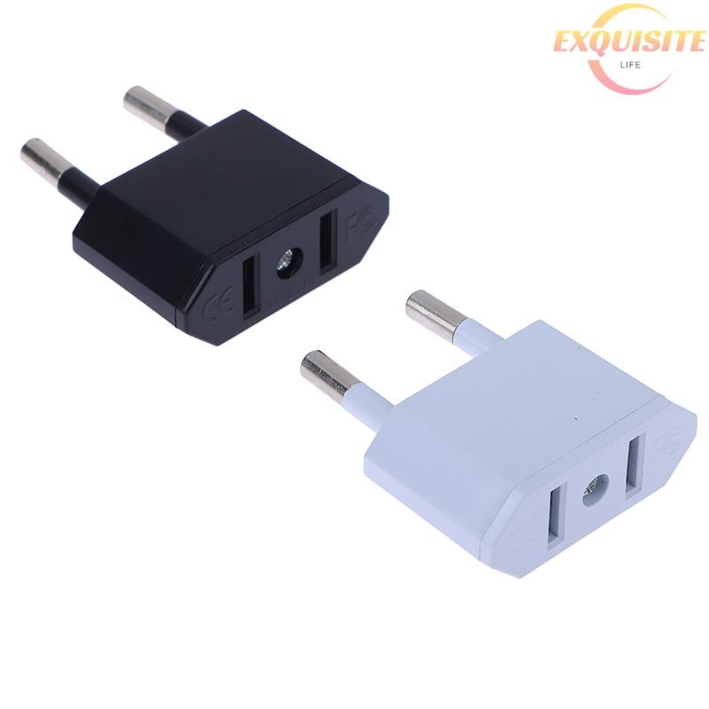 [EL] 2 Peças Adaptador Ue Conversor De Viagem Americano China Eua Para Plug Euro Elétrico Tomada Elétrica AC Novo em Oferta na Shopee