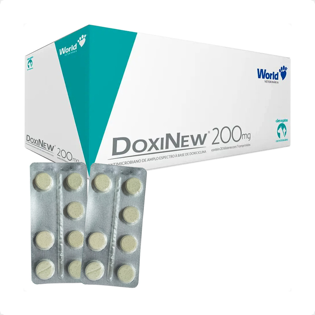 DoxiNew 200 mg World para Cães e Gatos acima - 2 Blíster em Oferta na Shopee