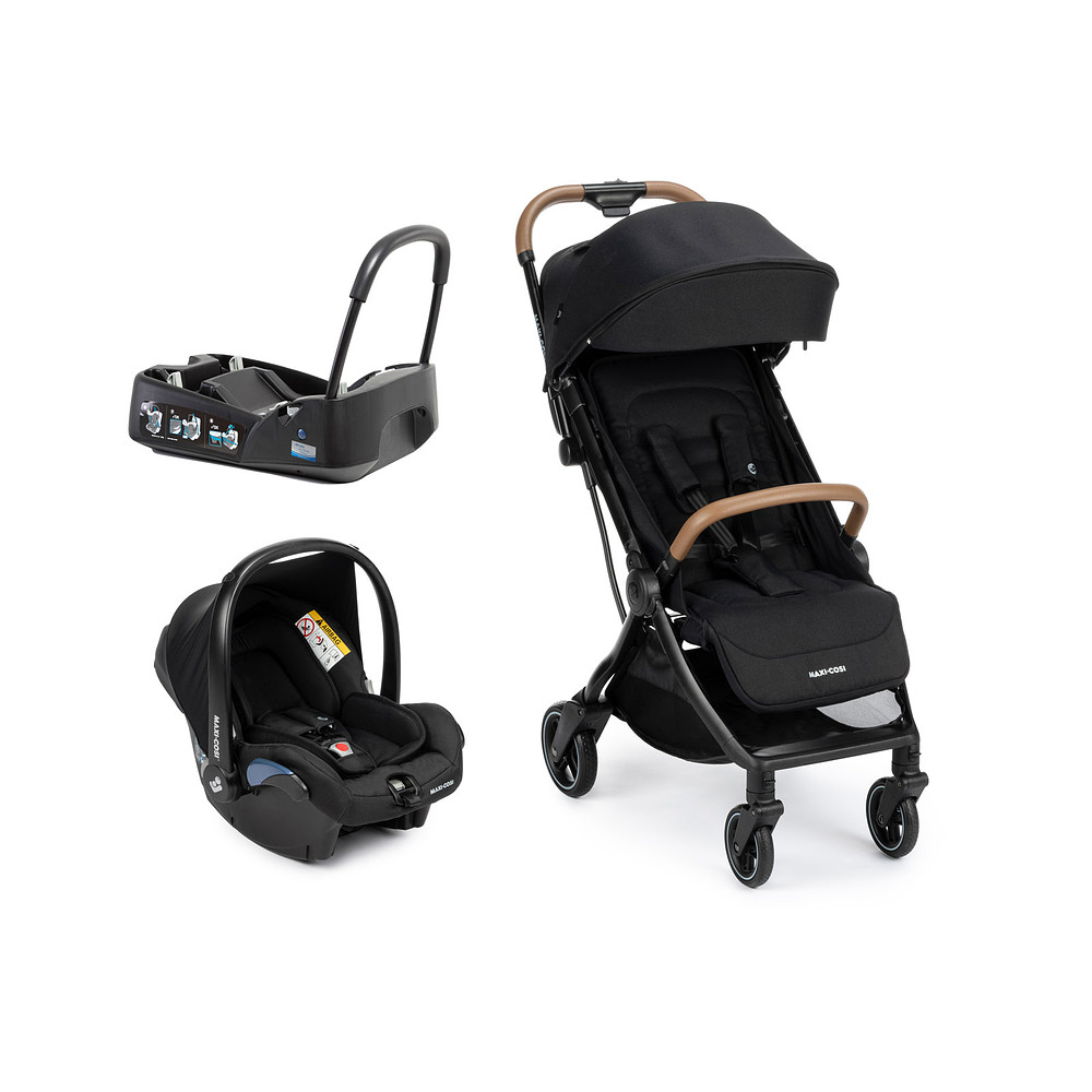 Carrinho com Bebê Conforto Travel System Eva³ Trio 0 a 15 Kg Essential Black - Maxi-Cosi