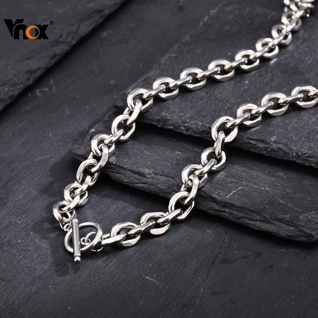 Corrente Minimalista De Aço Inoxidável Vnox , Colar Com Fivela Ot Para Homens , Acessórios De Moda , Presentes De Joias De Aniversário em Oferta na Shopee