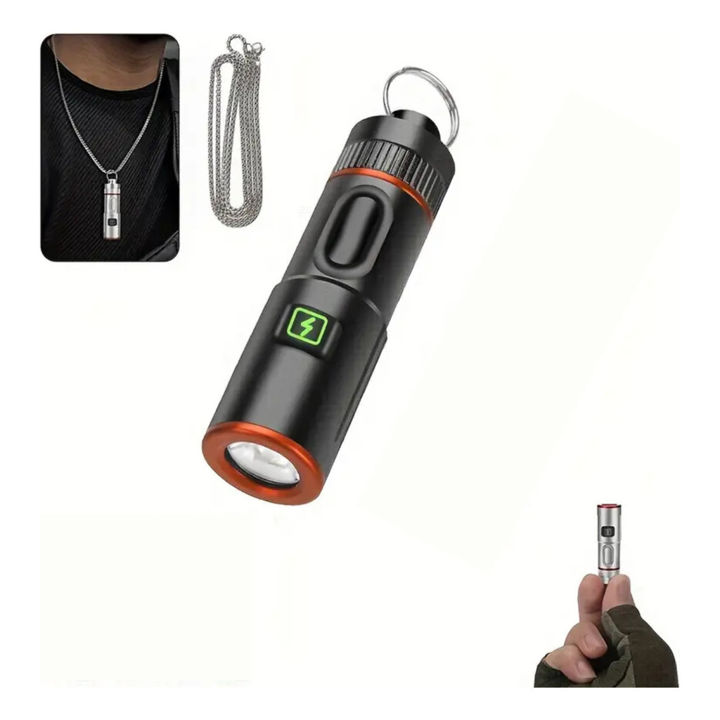 Mini Lanterna Tática Edc Led T12 Alumínio Corrente Pendurar