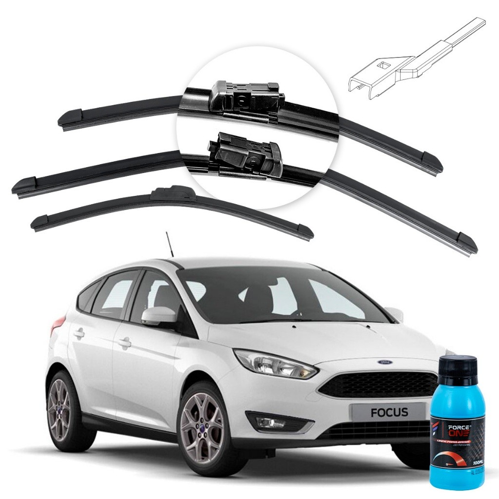 Palheta Limpador de Parabrisa Ford Focus Hatch II ano 14 a 19 Especifica Dianteira e Traseira