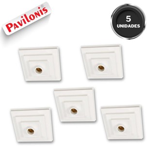 Plafonier quadrado  Pavilonis branco Kit 5 Unidades em Oferta na Shopee