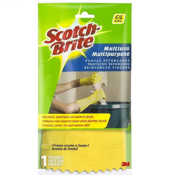 Luva Multiuso SCOTCH-BRITE Tamanho G Amarela 3M - Home & Living