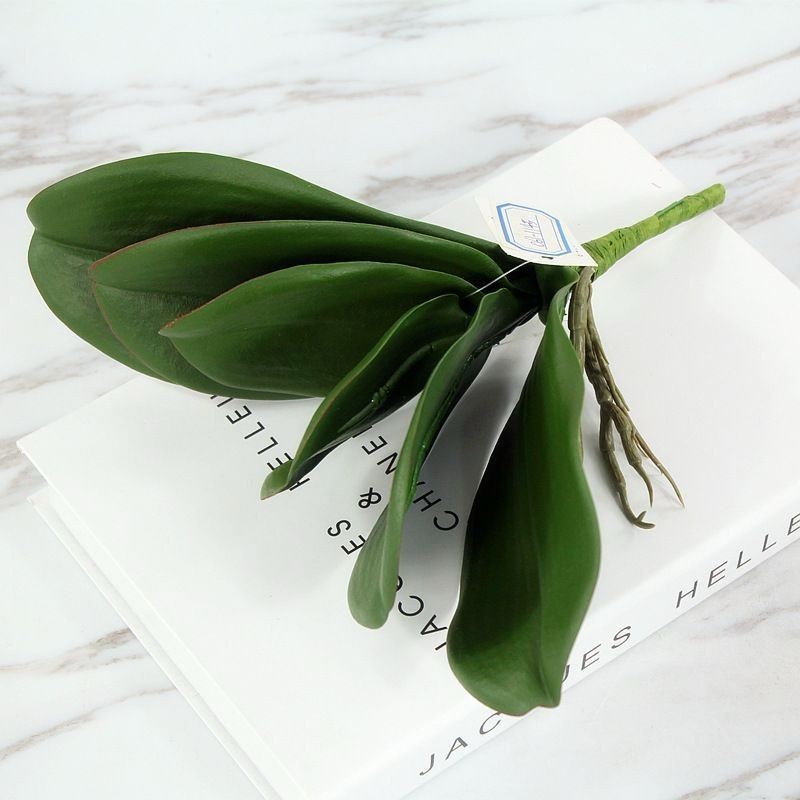 Folha De Orquídea Artificial Folhagem Decoração Artificial Verde Decorar