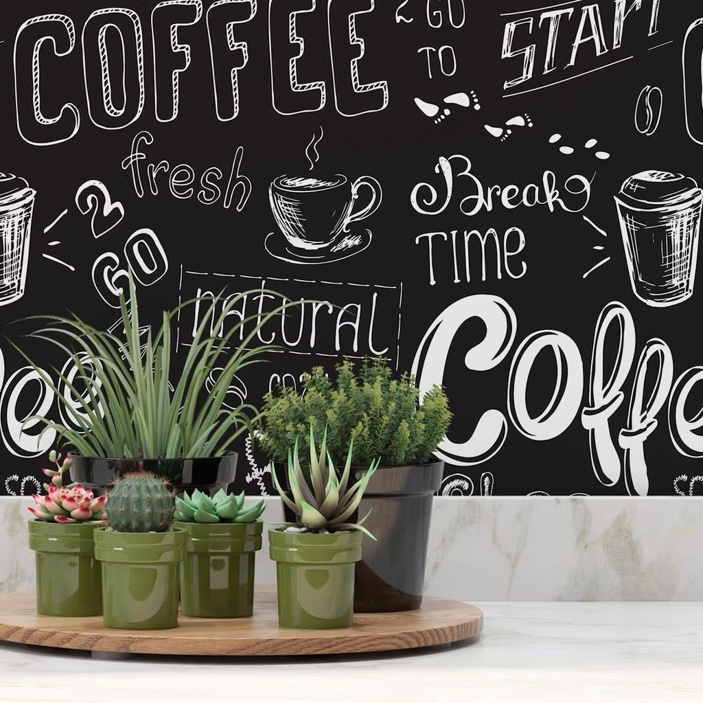 Papel de Parede Adesivos Modelo Café preto Love 5 METROS x 45CM Adesivo Autocolante para Sala, Quarto em Oferta na Shopee