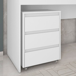 Gaveteiro para Escritório 3 Gavetas com Rodízios Cáli  Branco em Oferta na Shopee