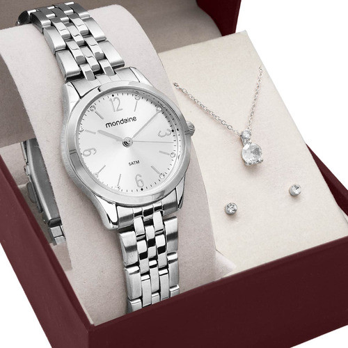 Kit Relógio Mondaine Feminino com Colar e Brincos 32720L0MKNE2K1 - Watches