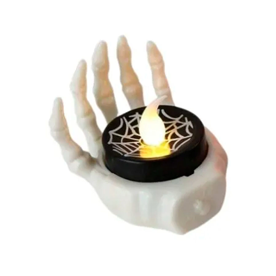 Detalhes do Vela Led - Mão Caveira Preto - 5x4cm - 1 unidade - Rizzo - Rizzo