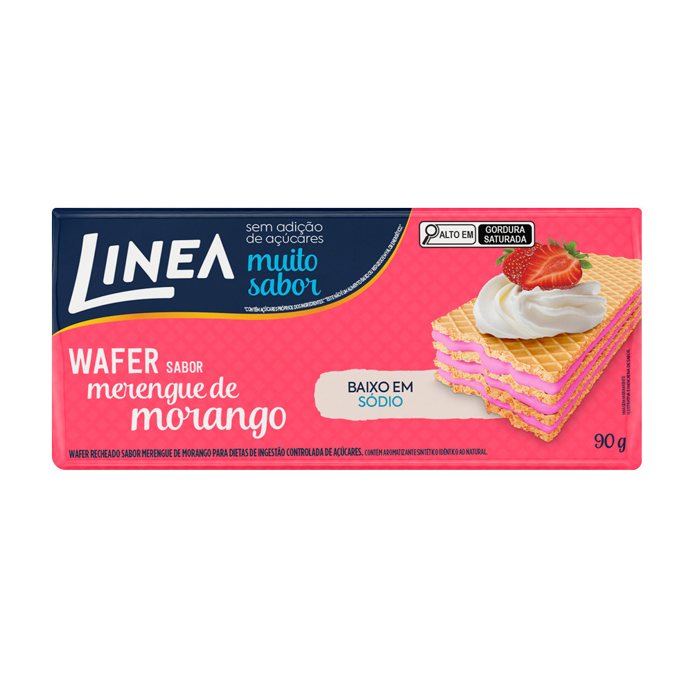 Wafer Morango Linea 90g em Oferta na Shopee