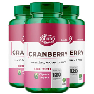 KIT 3 Cranberry 500mg 120 Cápsulas - Unilife em Oferta na Shopee