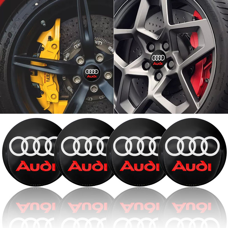 4 Pçs 56mm Centro Da Roda Do Carro Hub Tampa Emblema Decalque Adesivo Para Audi C6 C5 C7 A1 A3 A4 b5 b6 b7 b8 A5 A6 A7 A