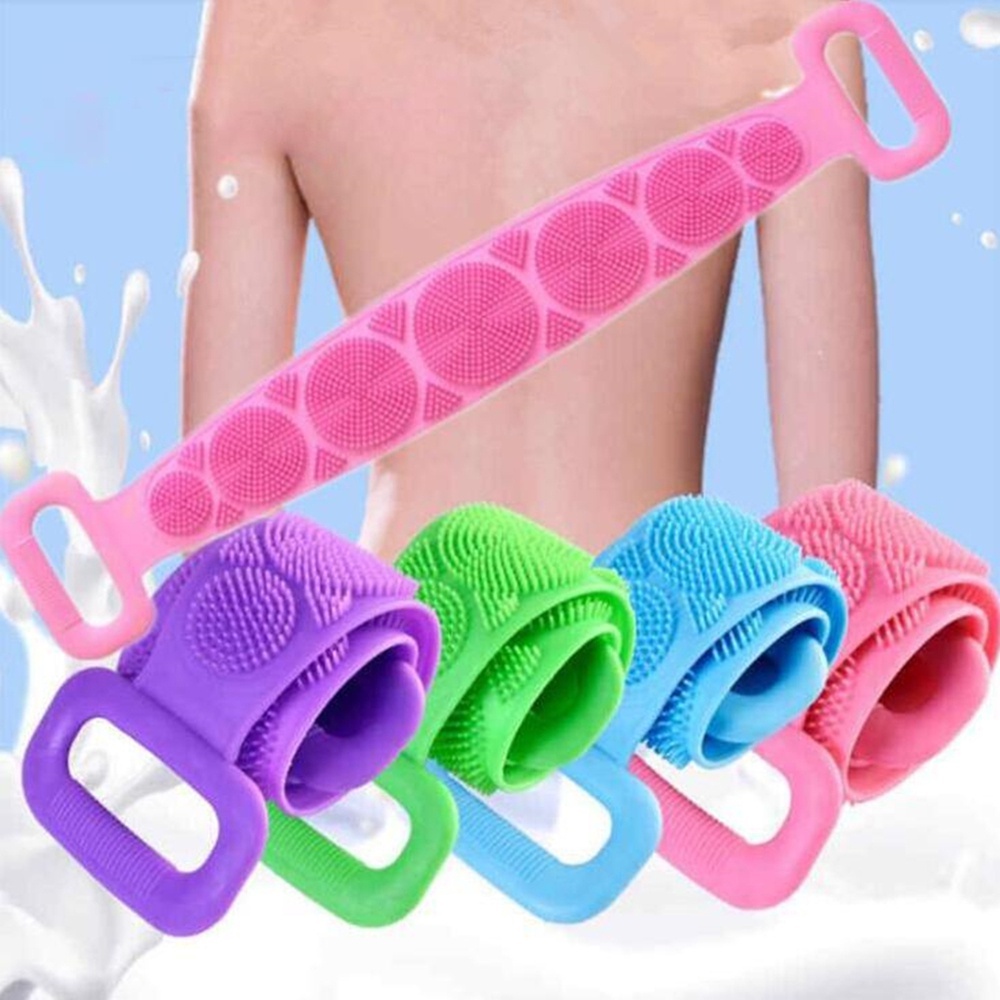 Escova De Banho Para Esfoliar Lava Costas Corpo Silicone Banda Massageadora Bucha Esfoliação Corpo Todo