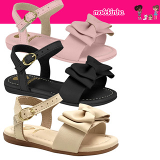 Sandália Feminina Infantil Molekinha Rasteira Laço Delicada Conforto em Oferta na Shopee