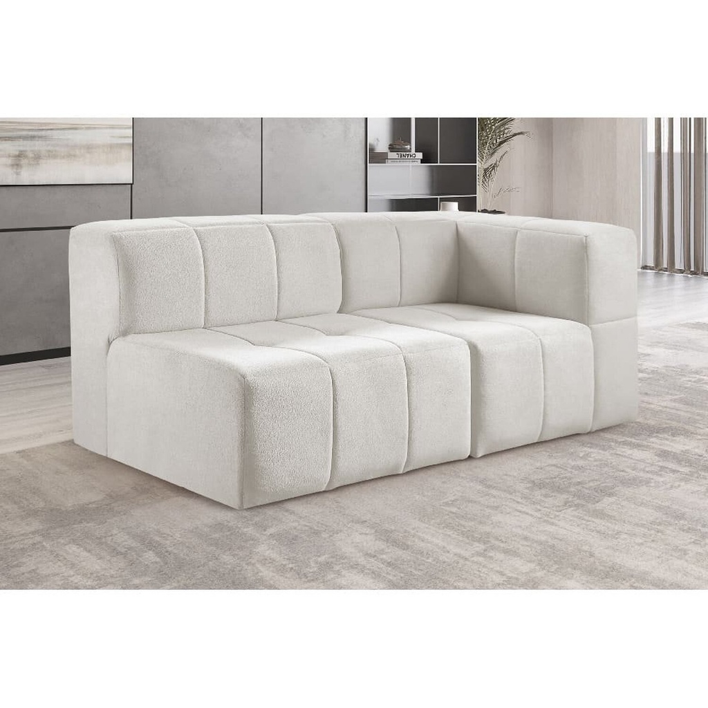 Sofá Modular  2 Lugares Bouclé Nude em Oferta na Shopee