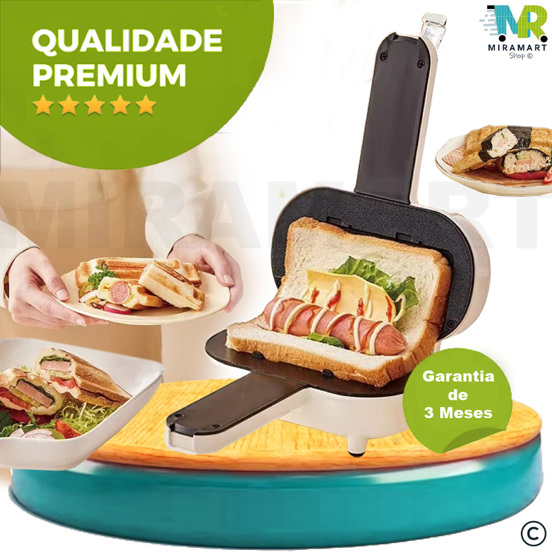 Máquina Elétrica De Café Da Manhã Antiaderente Sanduíche Taco Burrito Portátil Torradeira