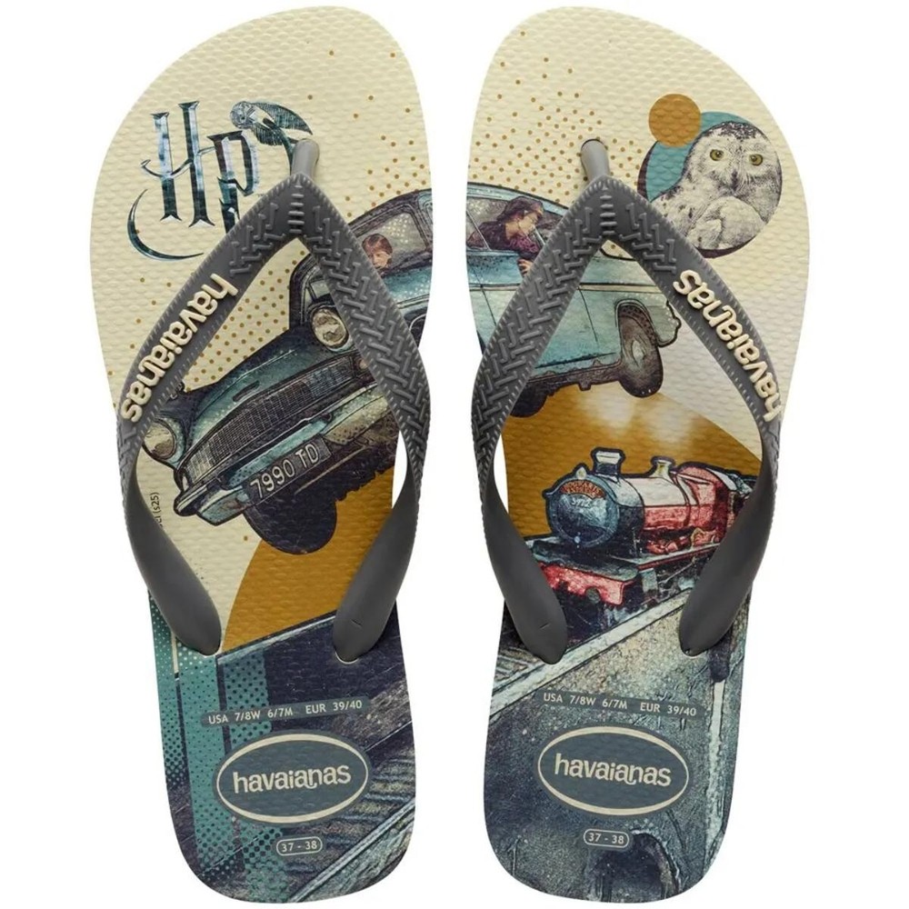 Chinelo Havaianas Harry Potter Fc - Bege e cinza em Oferta na Shopee