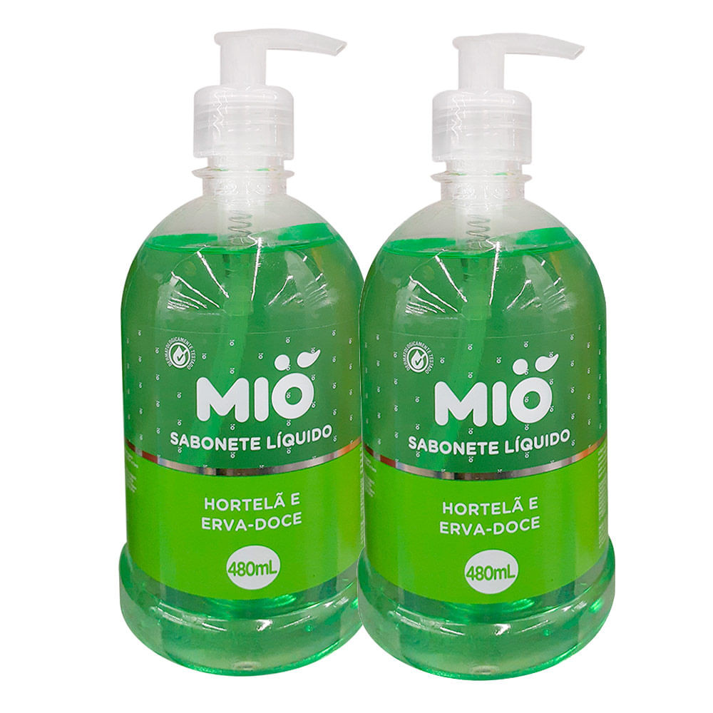 Kit 2 Sabonete Líquido Mió Hortelã e Erva Doce 480ml - Beauty
