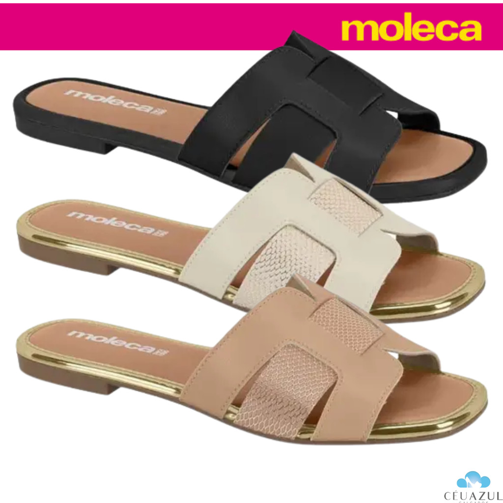 Rasteirinha Feminina Moleca Confortável Casual Elegante Leve em Oferta na Shopee