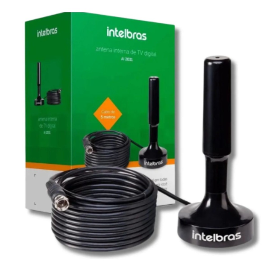 Antena De Tv Digital Interna Uhf/Hdtv 4K Intelbras AI2031 5m
