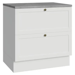 Balcão de Cozinha 80 cm 2 Gavetas Branco Vik Madesa