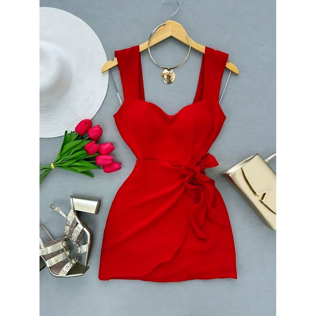 macaquinho short saia branco vermelho bege em Oferta na Shopee