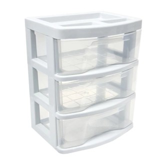Gaveteiro De Mesa Transparente Pequeno 3 Gavetas Plástico Organizador Multiuso