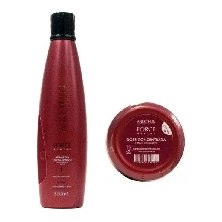 Kit Aneethun Force System Shampoo 300ML E Dose Fortalecedora 25g + BRINDE