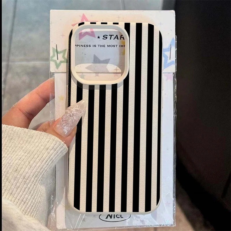 Colorido Listrado Minimalista INS Casal Caso De Telefone Para iPhone 15 16 11 13 12 14 Pro Max 16e 7 8 Plus X XS XR Capa em Oferta na Shopee