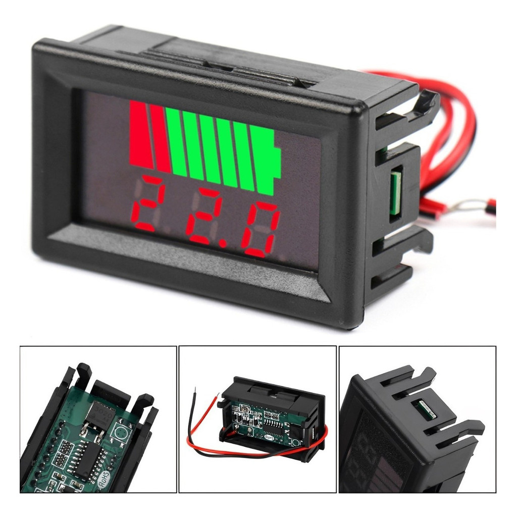 Voltímetro Digital 12v-60v Automotivo Medidor De Bateria Led