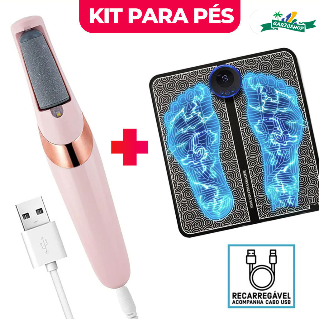 Kit de massagem para pés e músculos, lixa para pés, lavadora elétrica, Pedicure, lixa portátil em Oferta na Shopee